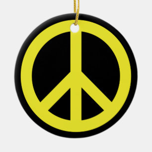 A Peaceful Theme - Peace Sign Ceramic Tree Decoration