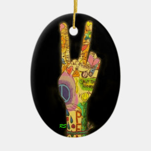 A Peaceful Theme - Peace Sign Ceramic Tree Decoration