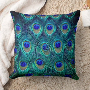A Peacocks Beautiful Opened Feathers    Cushion