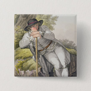 A Peasant of the Tesino Valley in Tyrol, from a co 15 Cm Square Badge