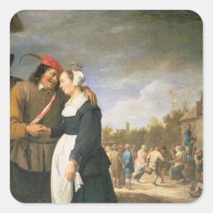A Peasant Wedding, 1648 Square Sticker