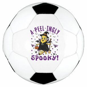 A-peel-ingly Spooky Halloween Banana Design Soccer Ball