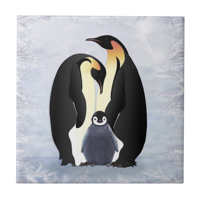 A Penguin Family Ceramic Tile (Front)
