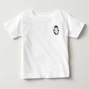 A penguin holding a sign with custom text baby T-Shirt