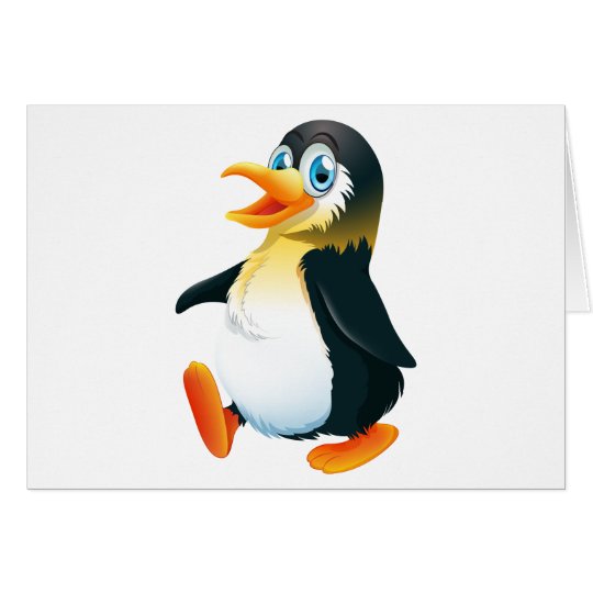 A penguin walking card