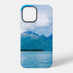 A peninsula of land covered in pine forest juts ou iPhone 12 case
