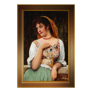 A Pensive Beauty by Eugen von Blaas Photo Print
