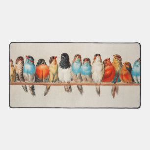 A Perch of Birds, 1880 by Hector Giacomelli Desk Mat