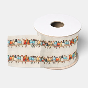A Perch of Birds, 1880 by Hector Giacomelli Grosgrain Ribbon