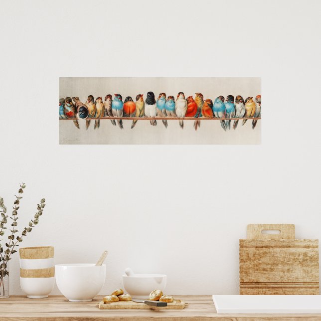 A Perch of Birds by Hector Giacomelli Poster (Kitchen)