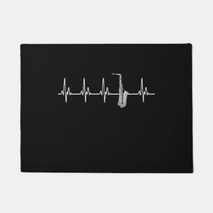 A perfect gift for any saxophone player, a EKG hea Doormat
