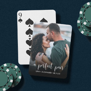 A Perfect Pair Engagement Photo or Wedding Favou Playing Cards