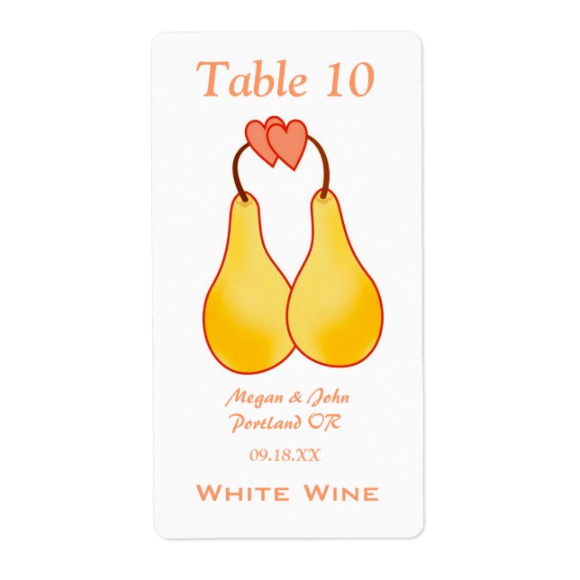 A Perfect Pair Wedding Wine Label (Front)