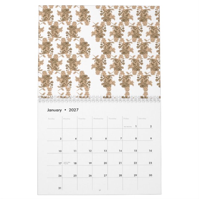 A perfectly symmetrical reflection of a mountain l calendar (Jan 2027)