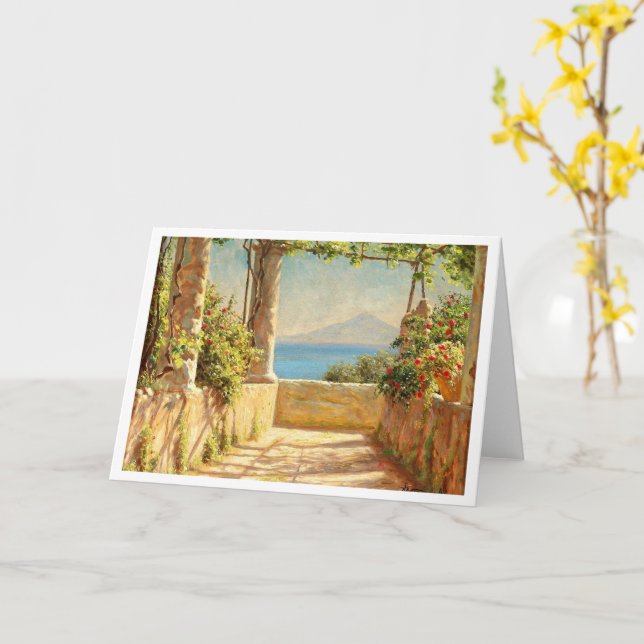 A pergola on Capri, Emil Wennerwald  Card (Yellow Flower)