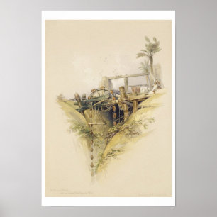 A Persian Water Wheel, used in raising water from Poster