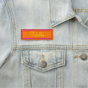 A Personalised Chequered Name Tag