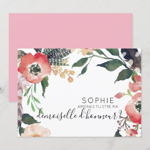 a personaliser invitation de demoiselle d'honneur