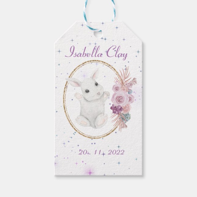 A PERSONALIZED BIRTH ANNOUNCEMENT GIFT TAG (Front)