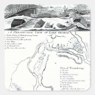 A Perspective View of Lake George Square Sticker