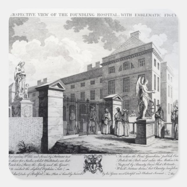A perspective view of the Foundling Hospital Square Sticker (Front)
