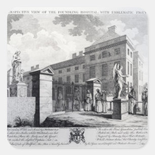 A perspective view of the Foundling Hospital Square Sticker