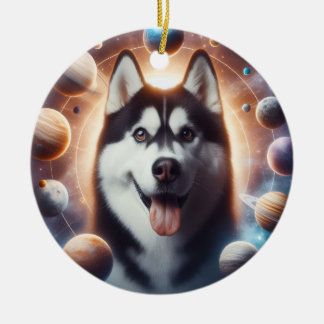 A PET in space Ceramic Ornament