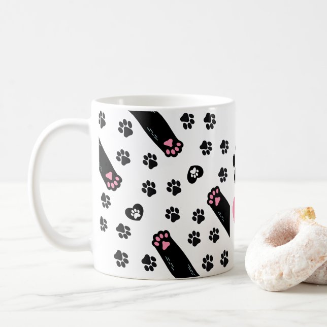 A Pets Footprints Lover Coffee Mug (With Donut)