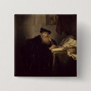 A Philosopher, 1635 (oil on panel) 15 Cm Square Badge