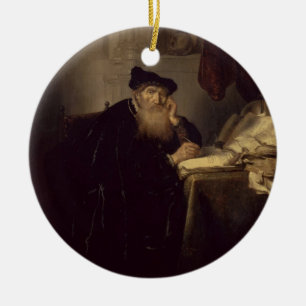 A Philosopher, 1635 (oil on panel) Ceramic Ornament