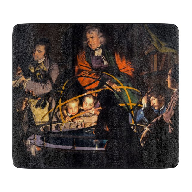 A Philosopher Lecturing on the Orrery Solar System Cutting Board (Front)