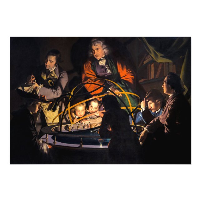 A Philosopher Lecturing on the Orrery Solar System Photo Print (Front)