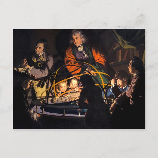 A Philosopher Lecturing on the Orrery Solar System Postcard (Front)