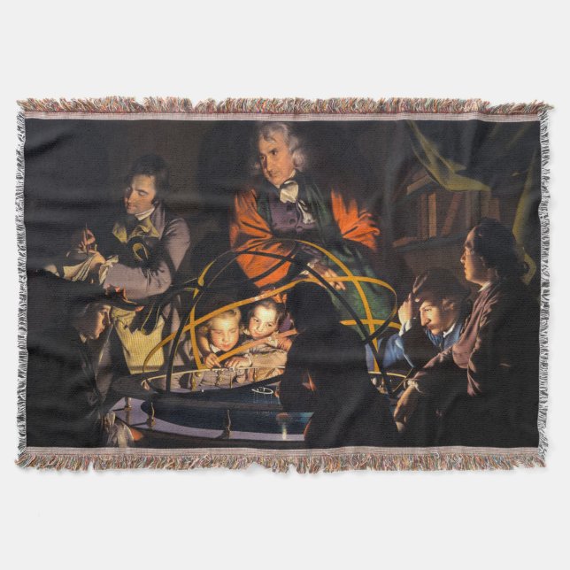 A Philosopher Lecturing on the Orrery Solar System Throw Blanket (Front)