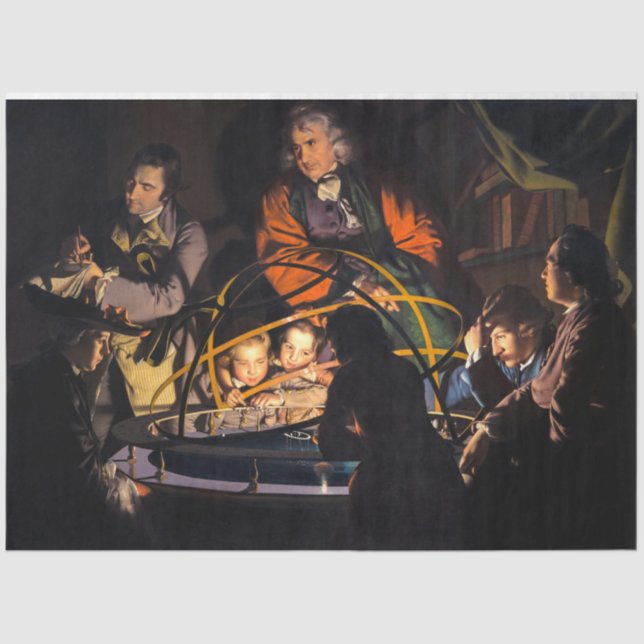 A Philosopher Lecturing on the Orrery Solar System Tissue Paper (Front)