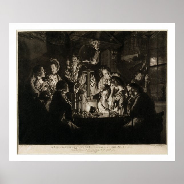 A Philosopher Shewing an Experiment on the Air Pum Poster (Front)