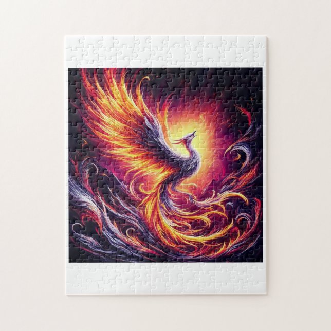 A phoenix rising from fiery ashes. jigsaw puzzle (Vertical)