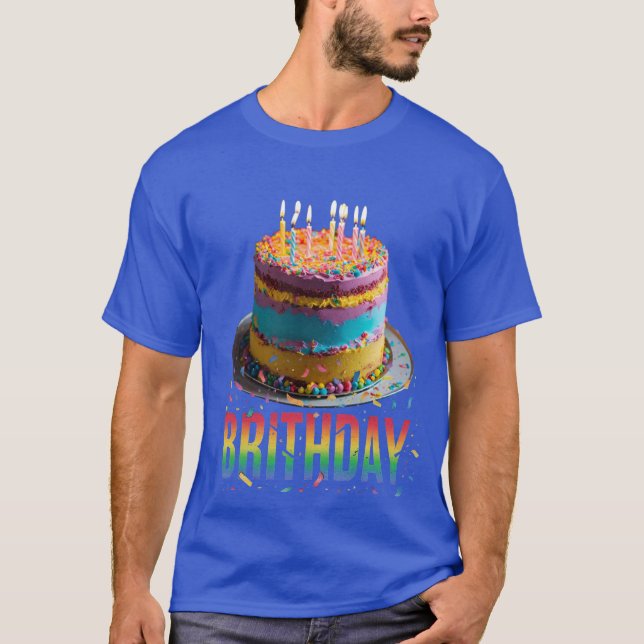A Photo design Brithday cake colours design men's  T-Shirt (Front)