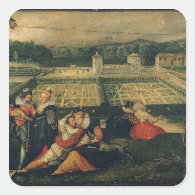 A Picnic in a Park Square Sticker (Front)