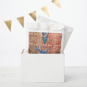 a picture of a blue and beige scarf favour bag