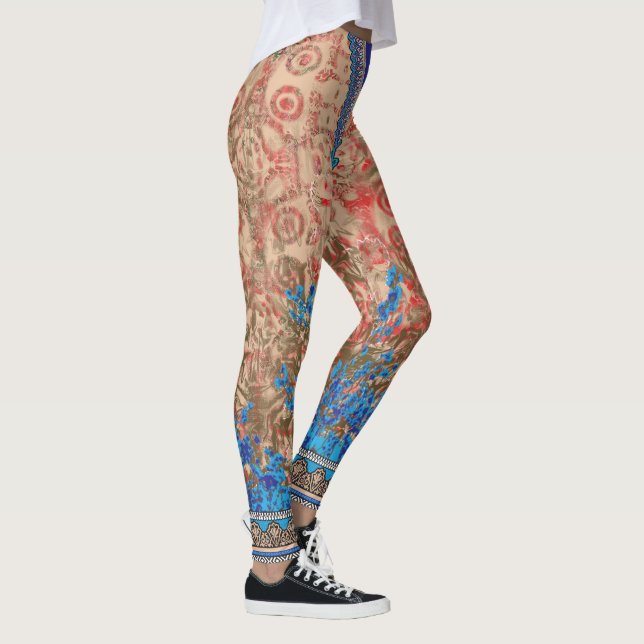 a picture of a blue and beige scarf leggings (Right)