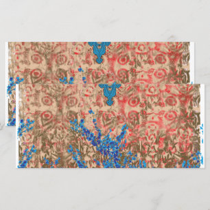 a picture of a blue and beige scarf menu