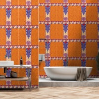a picture of an orange and blue pattern