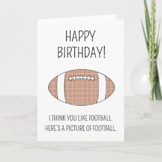 A picture of football - Birthday card (US version)