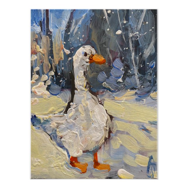 a picturesque goose in winter poster (Front)