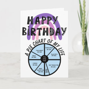 A pie chart of my life as a dog dad birthday card 