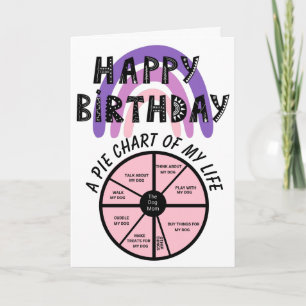 A pie chart of my life as a dog mum birthday card