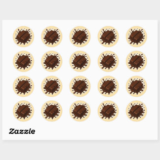 A piece of chocolate with splash sticker