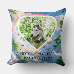 A Piece of My Heart Lives in Heaven Dog Memorial Cushion