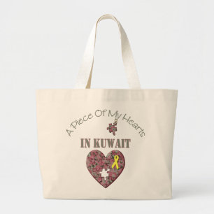 A Piece of My Hearts In Kuwait Large Tote Bag